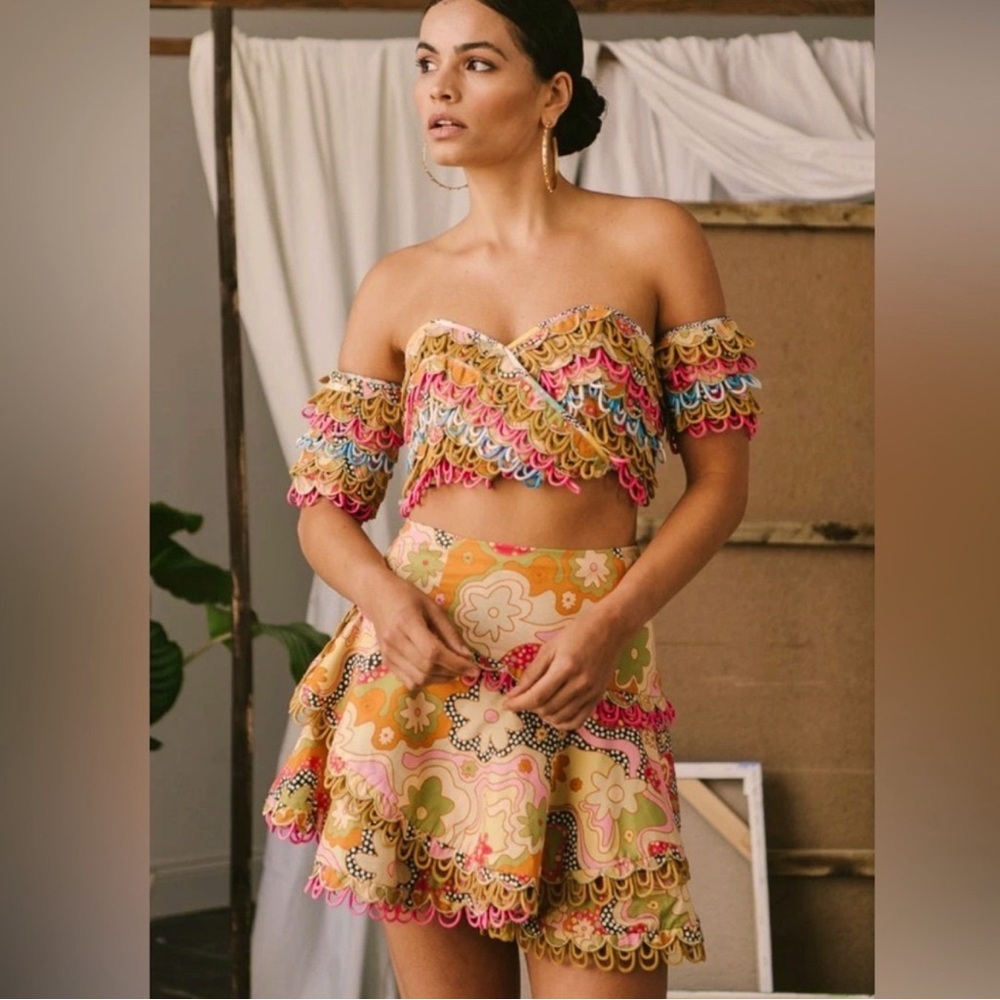 CeliaB Paisley Colorful Patterned Mini Skirt